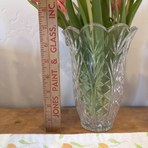 Imperial Elegant Vintage Antique MCM Cut Crystal Glass Flower Vase Fine 24% Lead - Picture 4 of 7